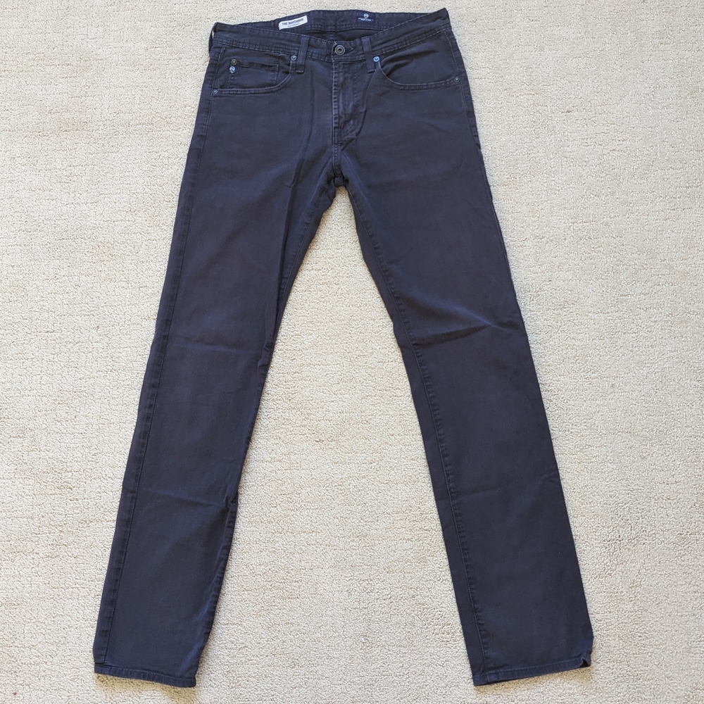 AG Adriano Goldschmied The Matchbox Slim Straight Pants Mens 31 Black Chinos